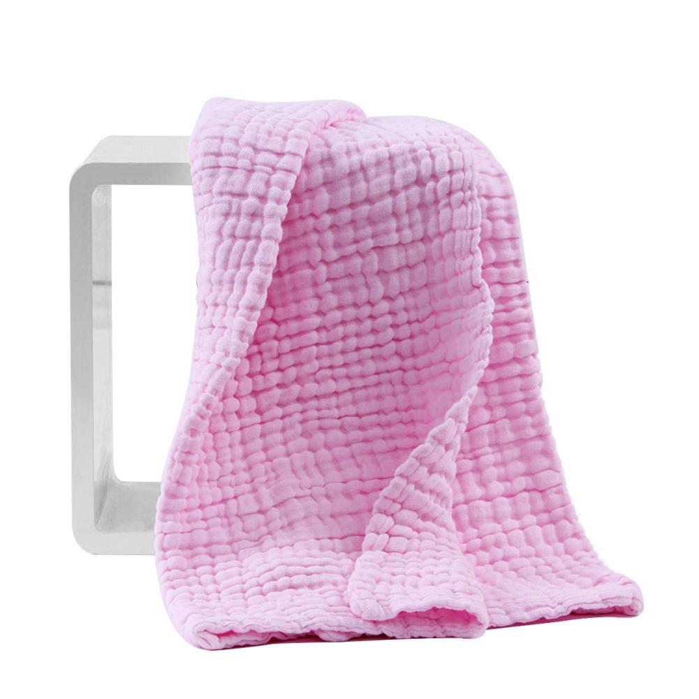 Baby Muslin 6 Layer Muslin blanket Cum Towel - 100X100 CM - (0-3 Years)- Pink and Pack of 5 Napkins