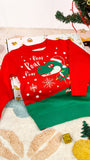 Organic Cotton Unisex Baby Winter Sweaters Dinosaur Red