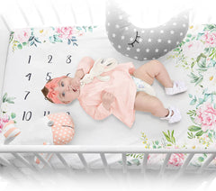 Organic Cotton Newborn Baby Milestone AC Quilt - Floral - 0-3 Years