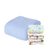 Baby Muslin 6 Layer Muslin blanket Cum Towel- 100X100 CM - (0-3 Years)- Blue and Pack of 5 Napkins