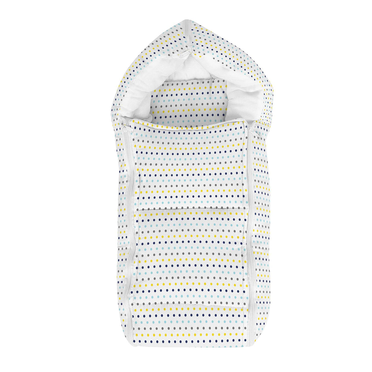 Baby Organic Cotton Muslin Sleeping cum carrying Nest Bag- Polka Dot- 0-8 Months