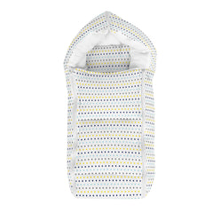 Baby Organic Cotton Muslin Sleeping cum carrying Nest Bag- Polka Dot- 0-8 Months