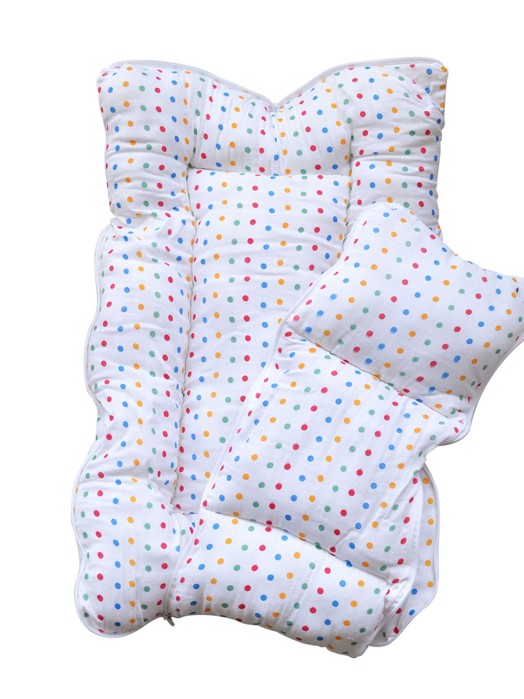 Moms Home Baby Unisex Organic Cotton 1 Muslin Sleeping Bed, 1 AC Quilt, 0-12M - Pink Heart