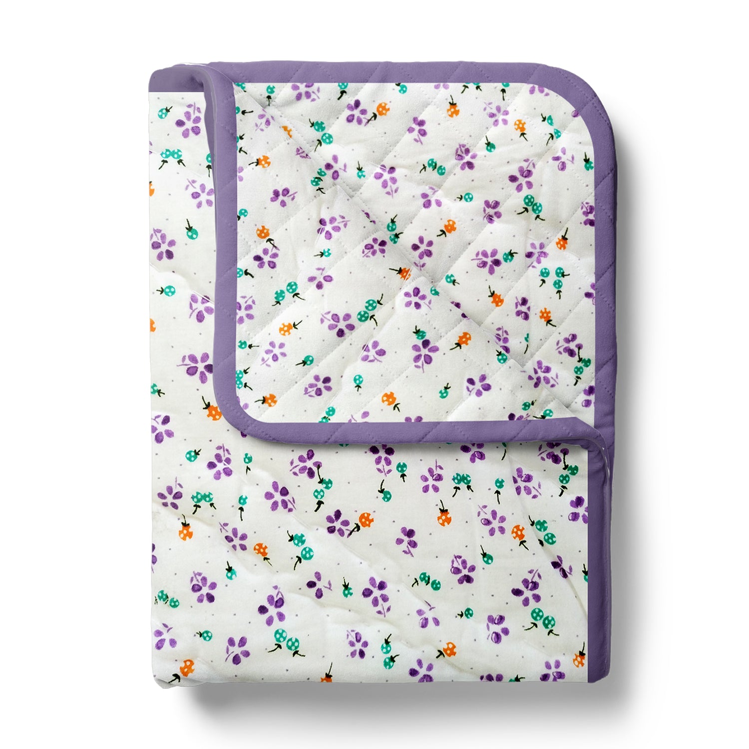Baby Quilt - Purple Leaf Print - 0-5 Years - 100*150*5cms