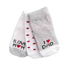 Baby Socks- 12-24 Months- Pack of 3 Pairs- I Love Mom dad Winter Socks