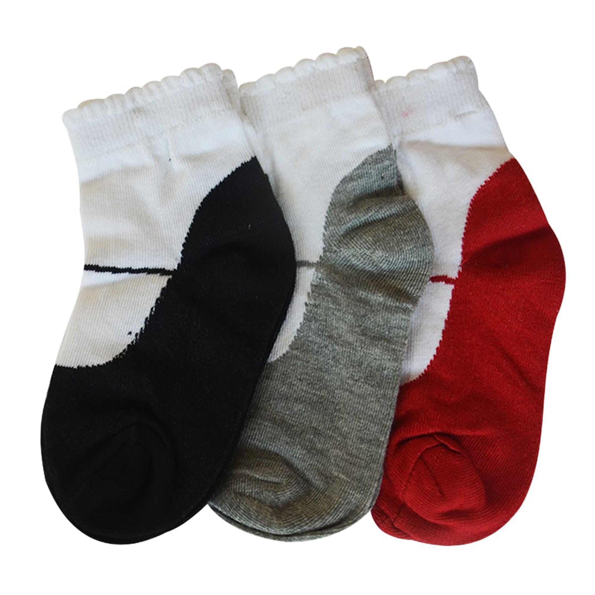 Footprints Baby Girls Socks- Pack of 3 Pairs -12-24 Months- 2 Color Trio