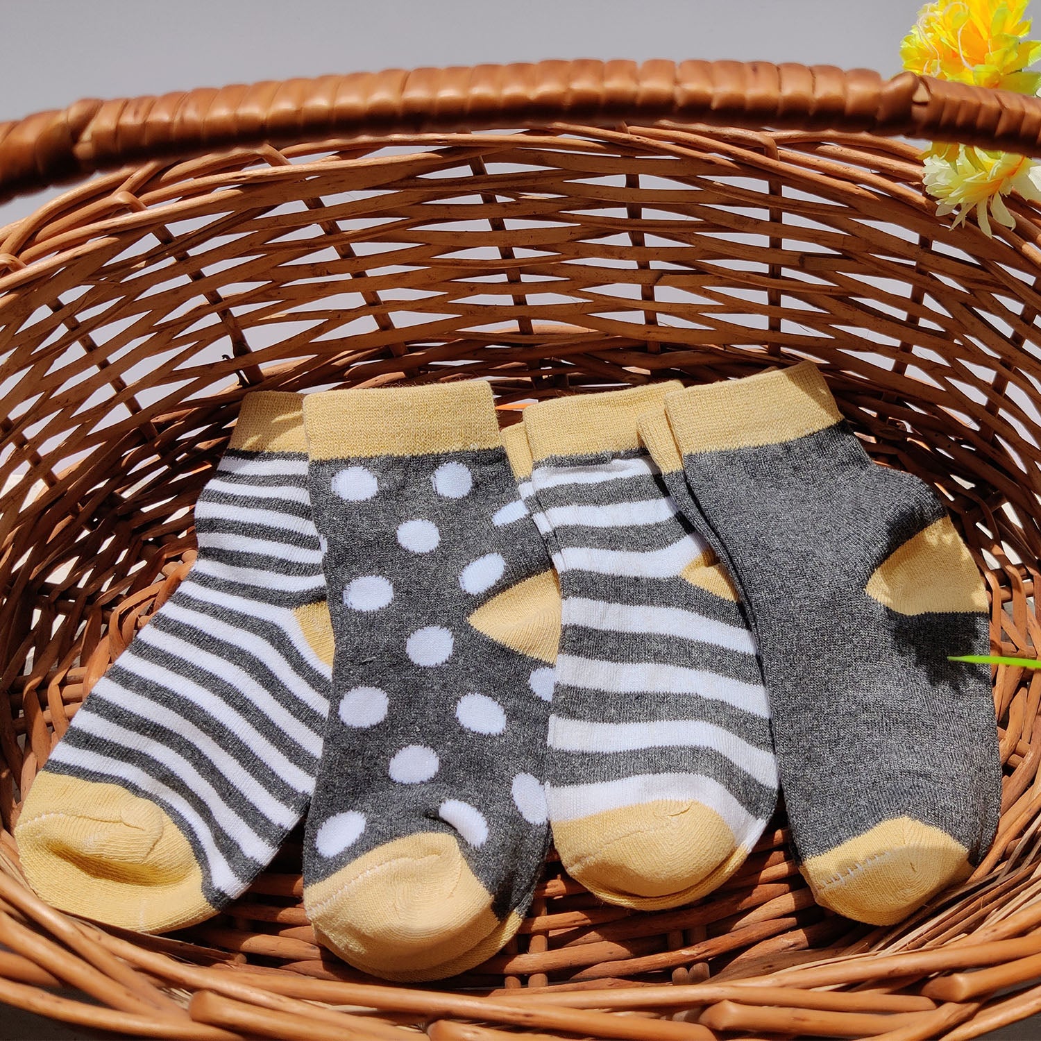 FOOTPRINTS Organic cotton Baby Socks -12-24Months - Pack of 4 Pairs
