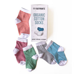 FOOTPRINTS Kid's Organic Cotton Stripes Socks (2-3 Years) Pack of 5 Pairs