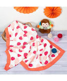 Organic Cotton Baby Muslin Towel 6 Layer Blanket -100 x100 cm - 0-3 Years - Strawberry