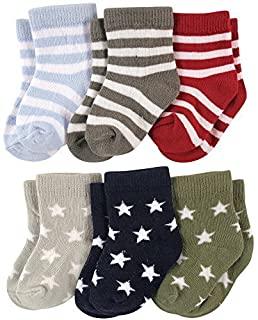 FOOTPRINTS Unisex Baby Cotton Socks 12-24 Months -Pack of 6 Pairs- Stripes &amp; Stars